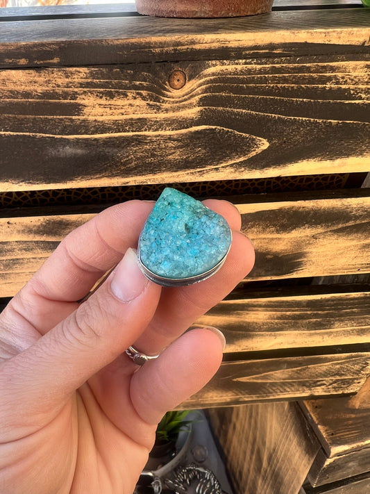Druzy Agate Ring Size 7.75