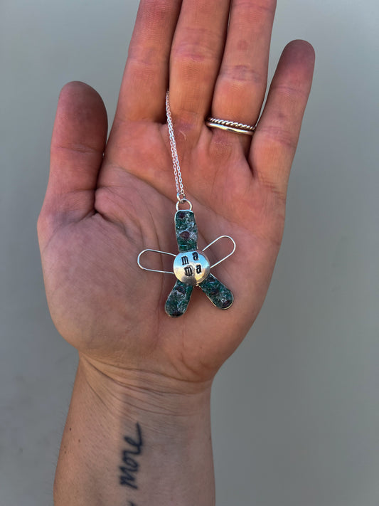 Mama Flower Necklace - Malachite & Pink Tourmaline