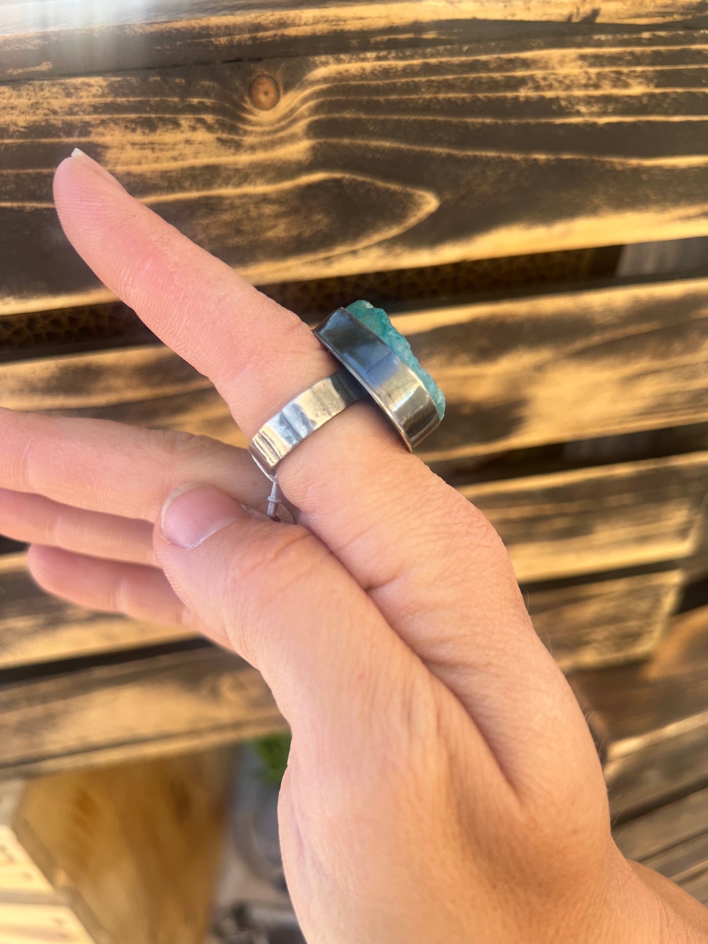 Druzy Agate Ring Size 7.75