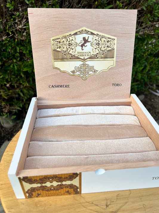 Cigar Jewelry Box - Cashmere w/ Champagne liner