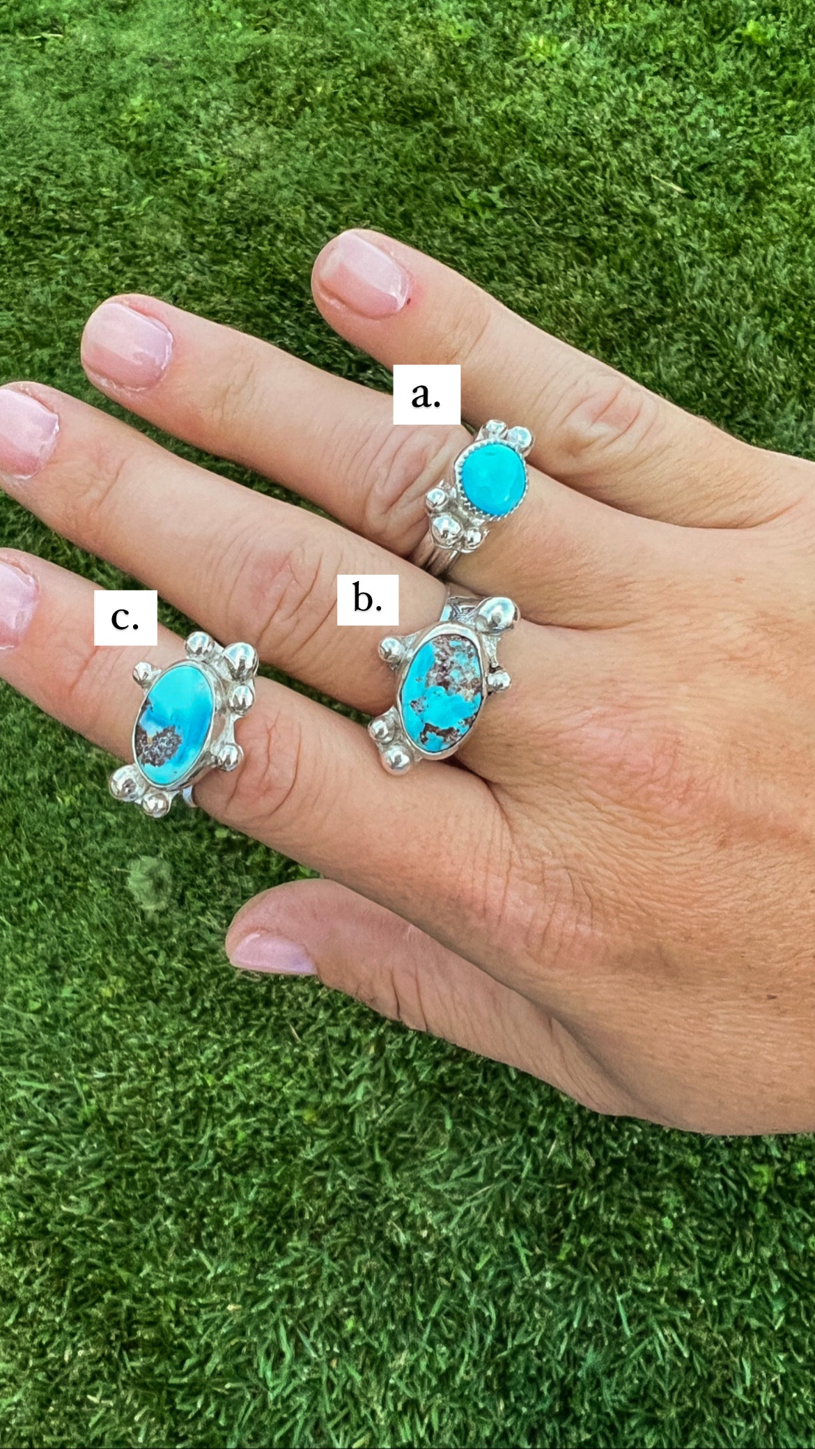 Golden Hills Turquoise Bubble Rings - 7, 7, 8.75